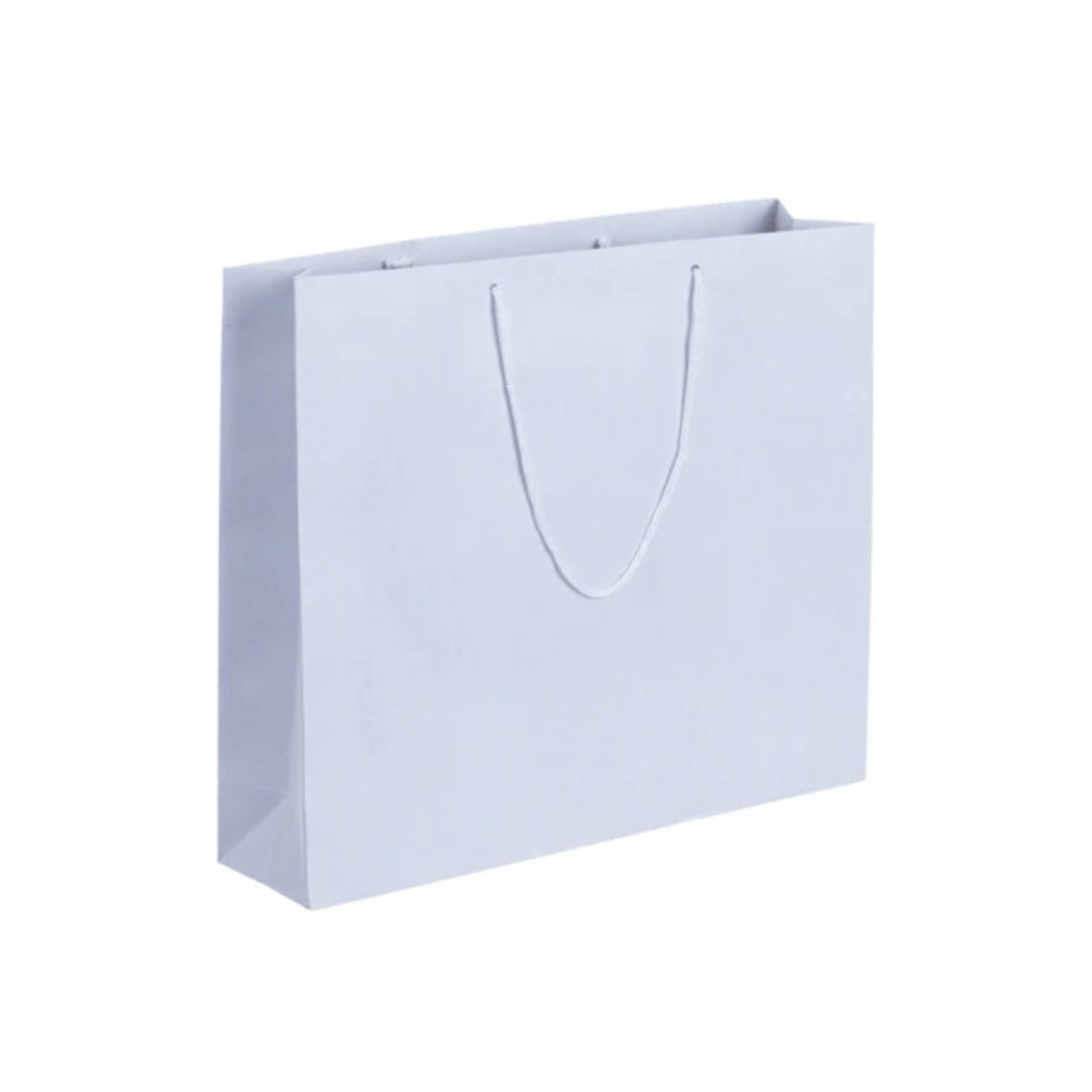 White Recycled Carrier with Rope Handles 46x12x42cm