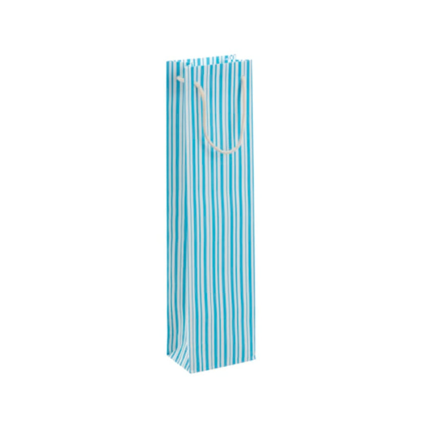 Aquamarine Stripe Wine Bottle Bag
