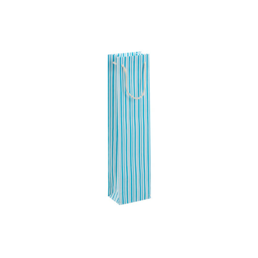 Aquamarine Stripe Wine Bottle Bag