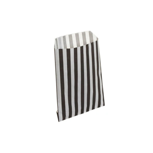 Black Candy Stripe Counter Bags 13x18cm (1000 per pack)