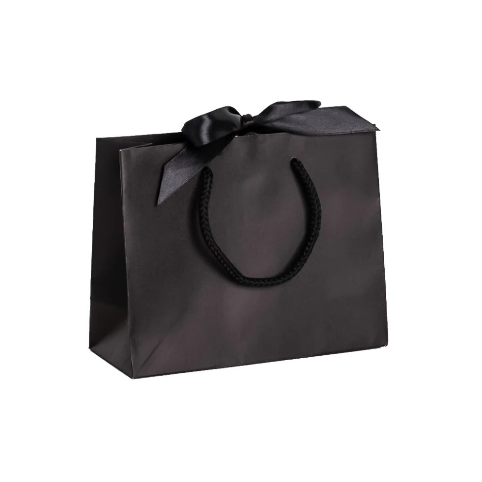 Black Landscape Recycled Carrier Bag with Ribbon (200x80x160mm)