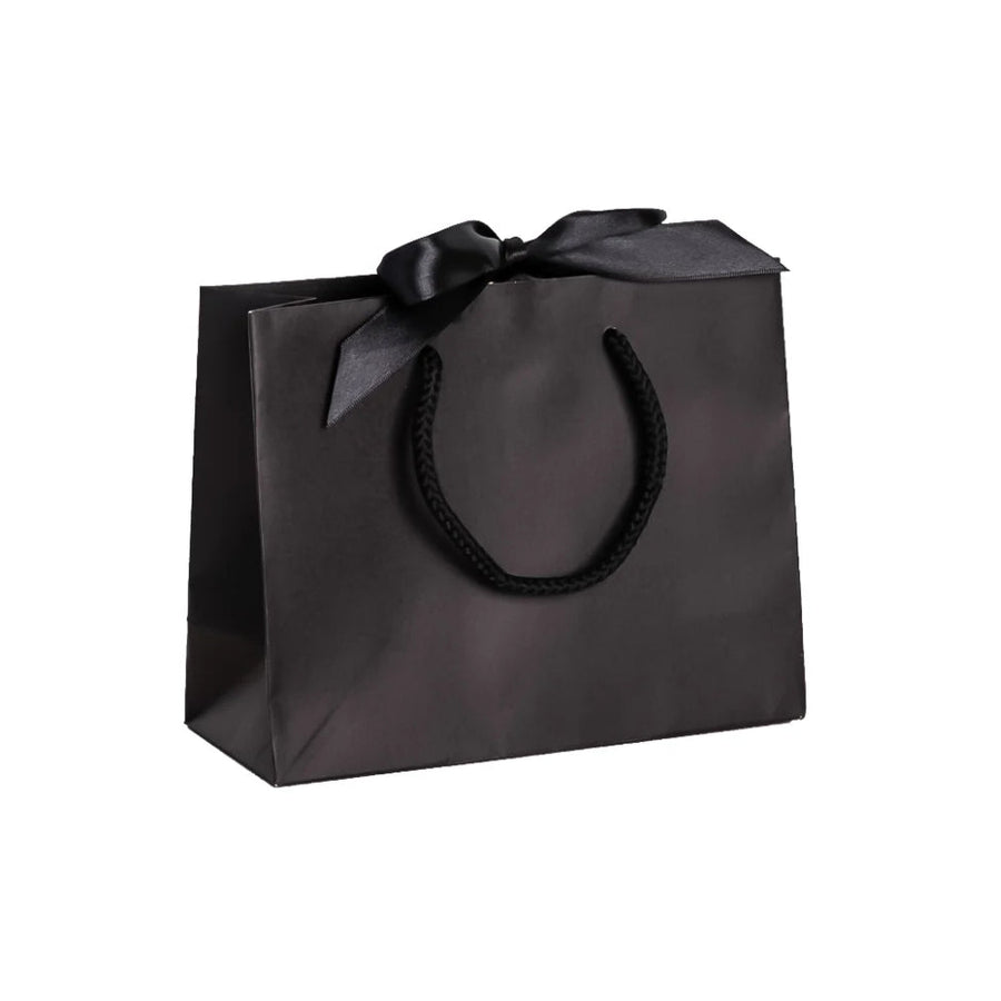 Black Landscape Recycled Carrier Bag with Ribbon (200x80x160mm)