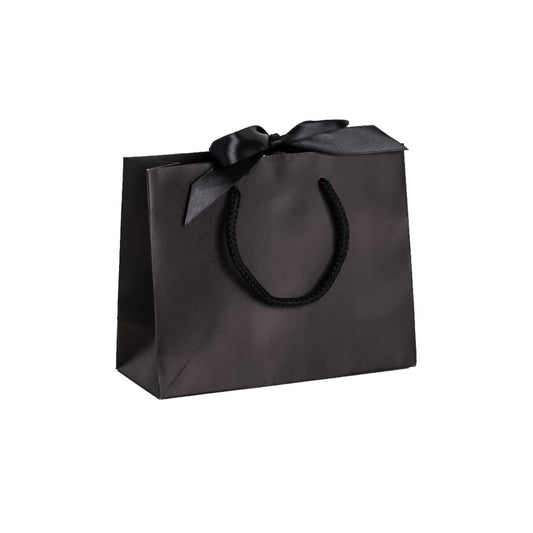 Black Landscape Recycled Carrier Bag with Ribbon (200x80x160mm)