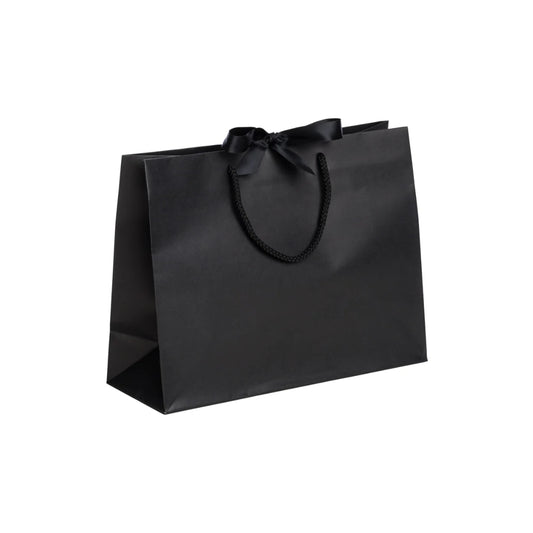 Black Landscape Recycled Carrier Bag with Ribbon (320x120x250mm)