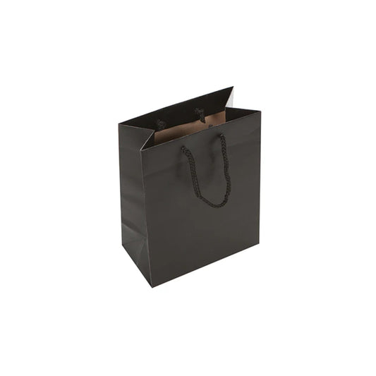 Black Recycled Carrier with Rope Handles 18x10x23cm