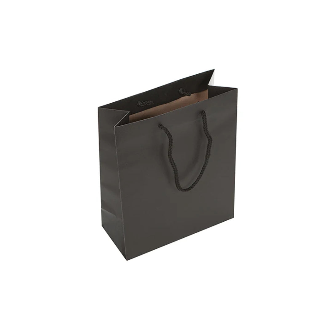 Black Recycled Carrier with Rope Handles 22x10x27cm