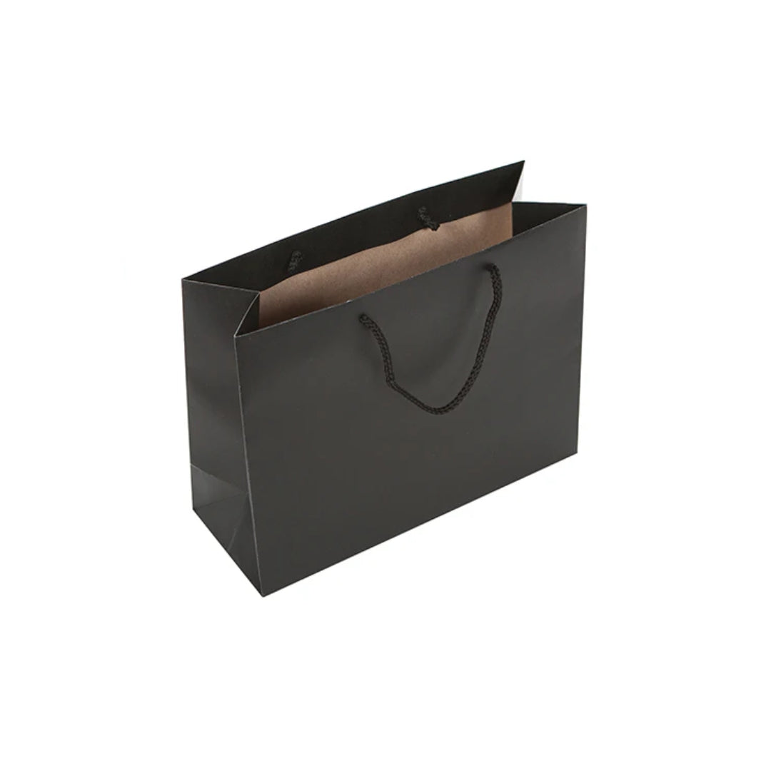 Black Recycled Carrier with Rope Handles 32x12x25cm