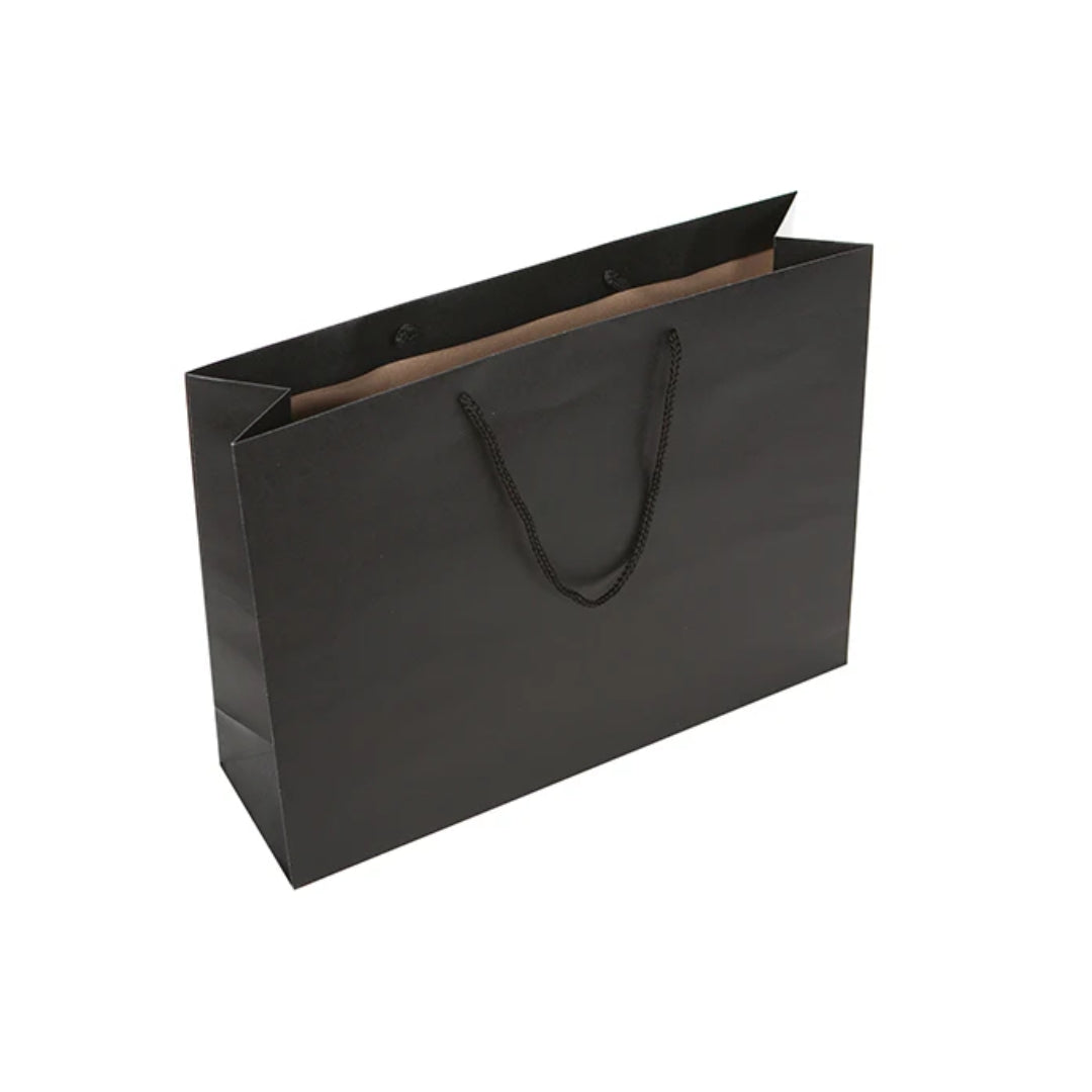 Black Recycled Carrier with Rope Handles 42x12x32cm