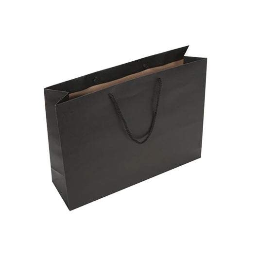 Black Recycled Carrier with Rope Handles 42x12x32cm