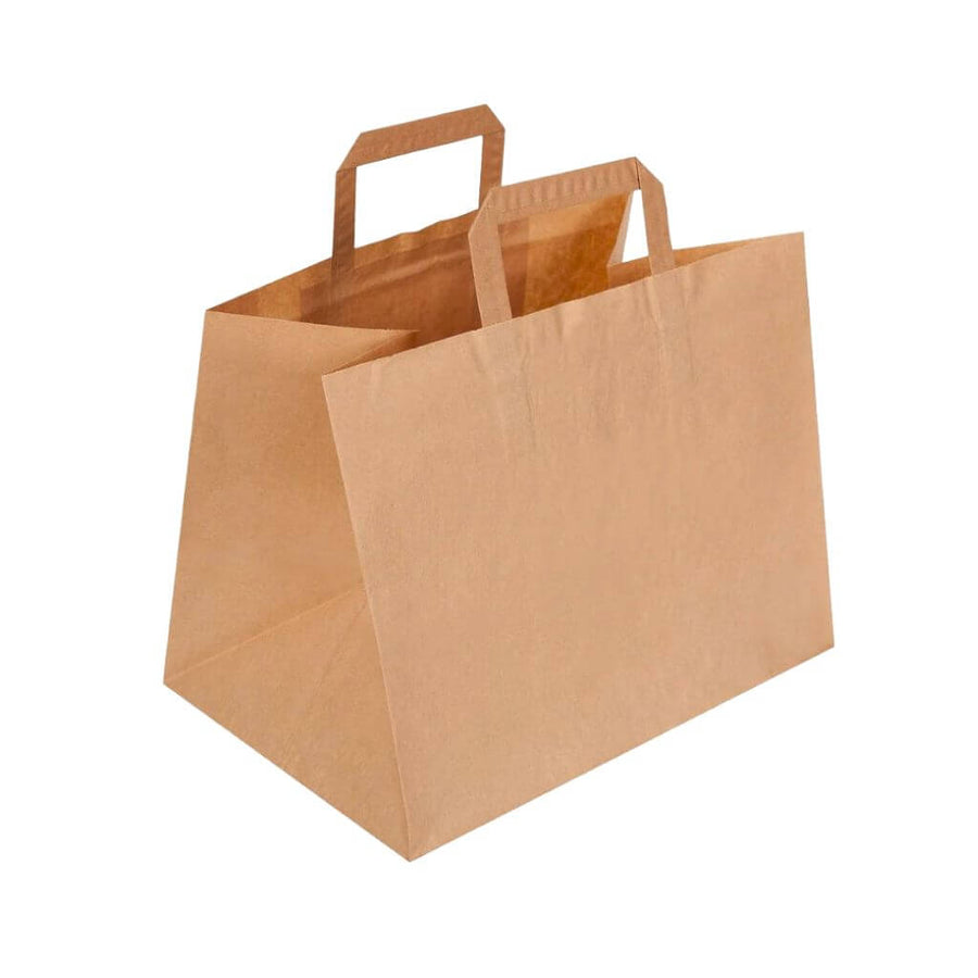 Brown Patisserie Paper Takeaway Bags (317x218x245mm) on a white background