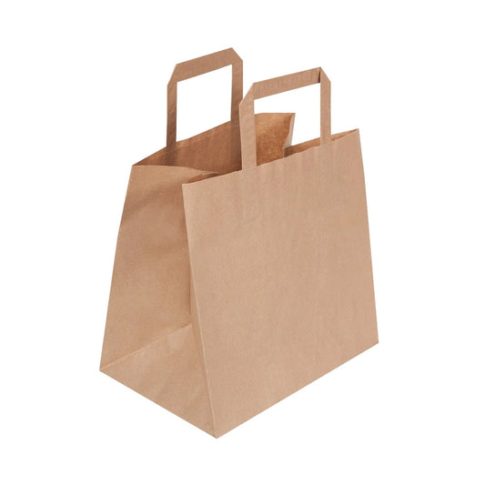 Brown Patisserie Paper Takeaway Bags (260x175x245mm)