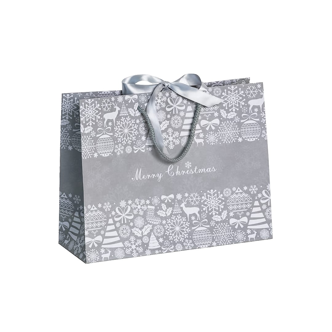 Christmas Frieze Landscape Recycled Carrier with Ribbon 320x120x250mm