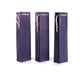 Three dark blue wine bags with white rope handles on a white background