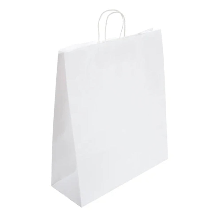 Extra Large White Twist Handle Bag (45x17x48cm)