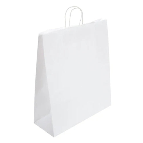 Extra Large White Twist Handle Bag (45x17x48cm)