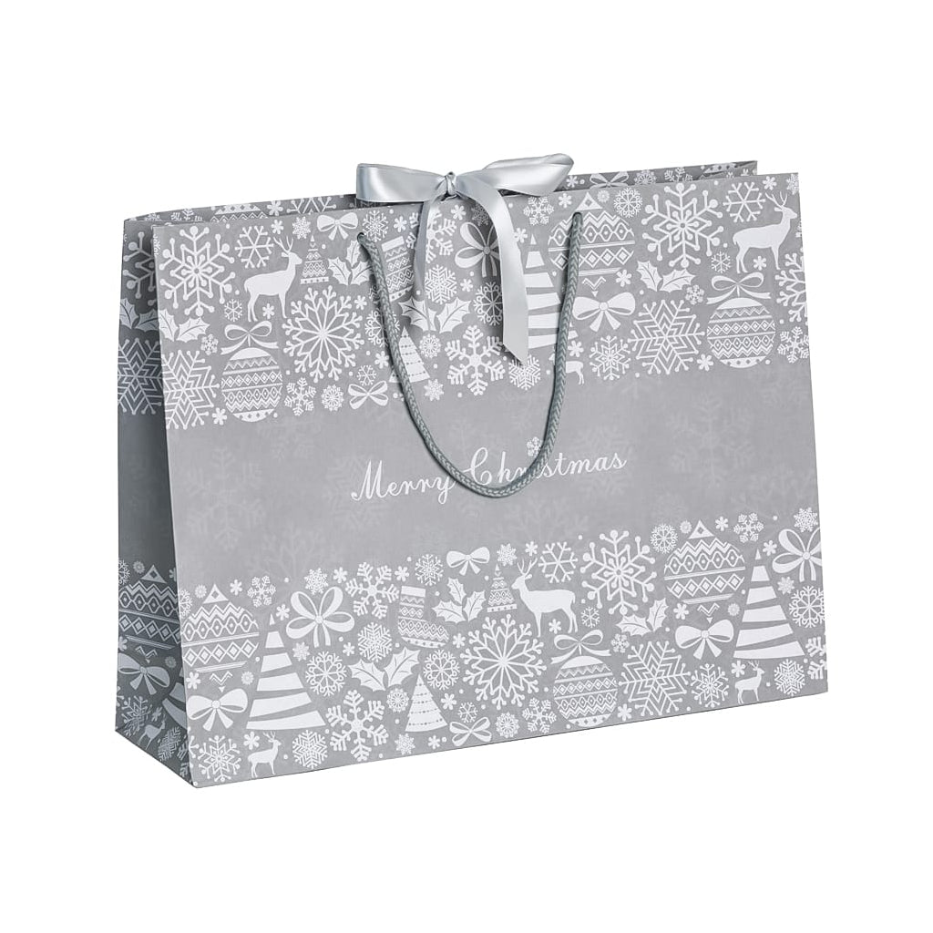 Frieze Landscape Recycled Christmas Gift Bags with Ribbon 420x120x320mm