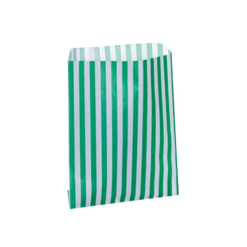 Green Candy Stripe Counter Bags 18x23cm (1000 per pack)