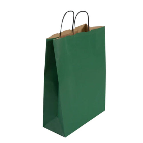 Large Green Twist Handle Bag (32x14x42cm)