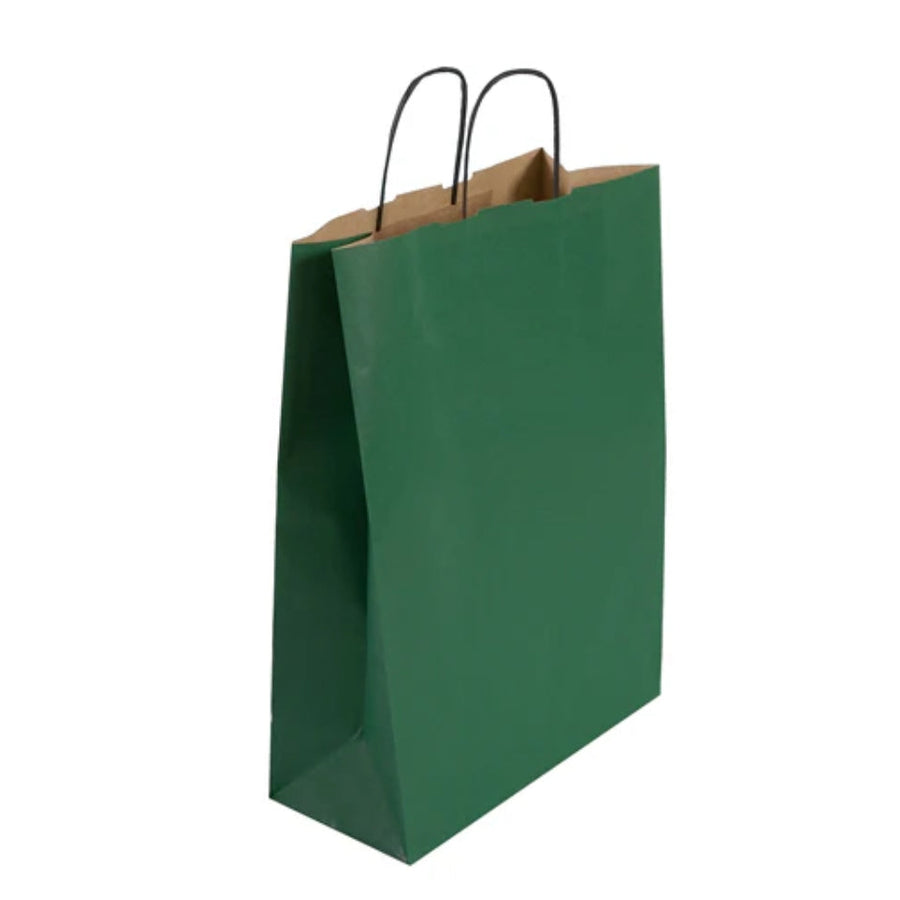 Large Green Twist Handle Bag (32x14x42cm)