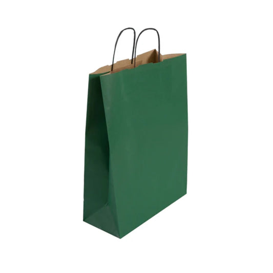 Large Green Twist Handle Bag (32x14x42cm)