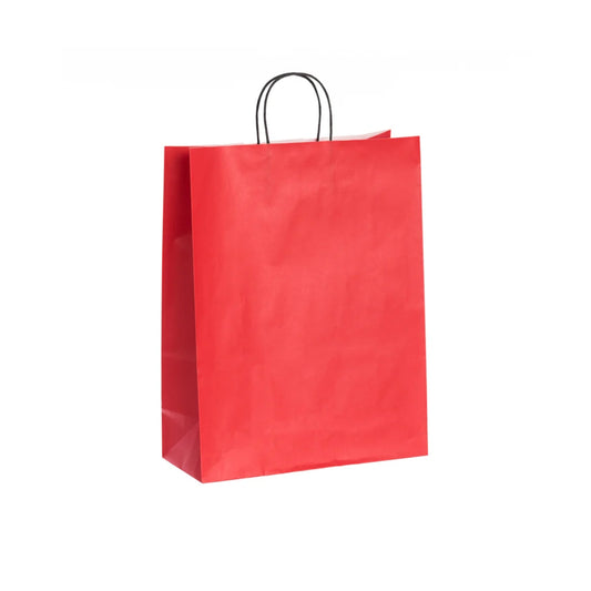Large Light Red Twist Handle Bag (32x14x42cm)