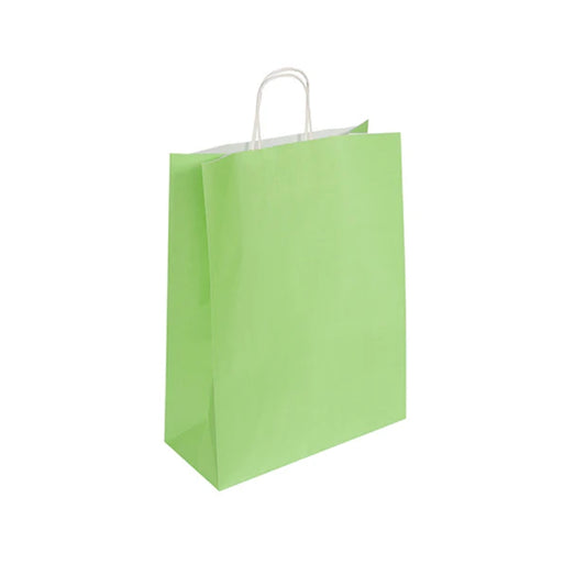 Large Lime Green Twist Handle Bag (32x14x42cm)