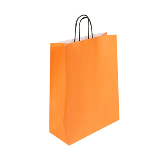 Large Orange Twist Handle Bag (32x14x42cm)