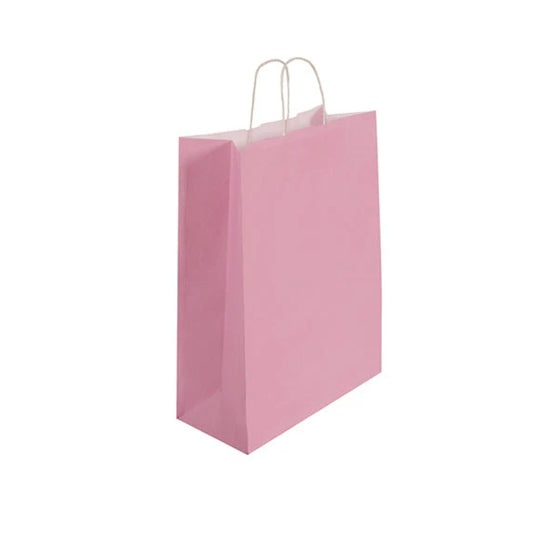 Large Pink Twist Handle Bag (32x14x42cm)