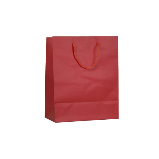 Large Red Matt Laminated Carrier Bag 22x10x27cm