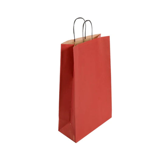 Large Red Twist Handle Bag (32x14x42cm)