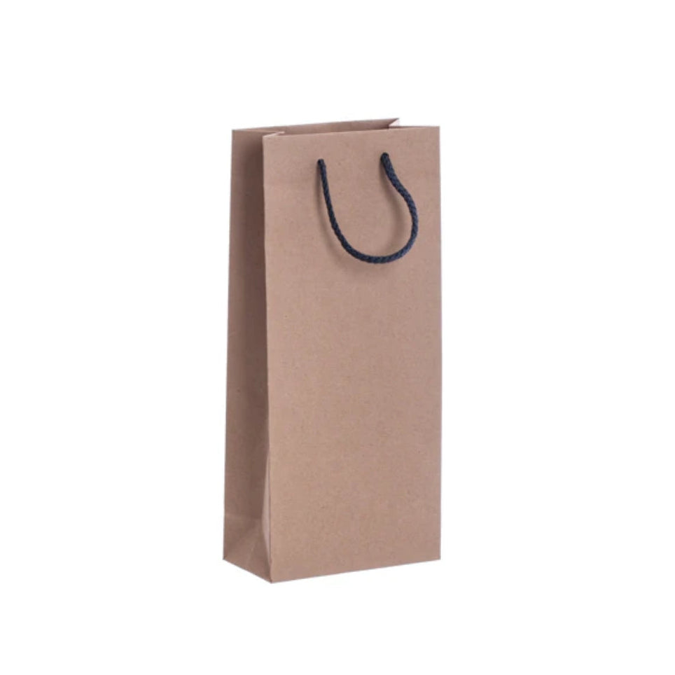 Luxury Grey Rope Handle Recycled Wine Bottle Bag (160x80x360mm)