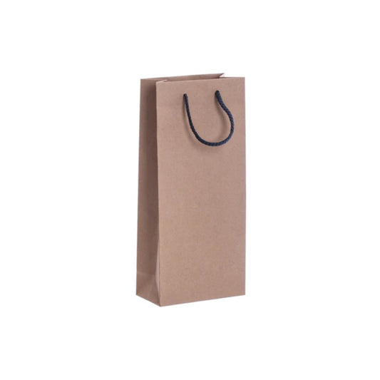 Luxury Grey Rope Handled Recycled Wine Bottle Bag 160x80x360mm