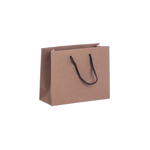 Luxury Recycled Bag with Charcoal Grey Rope Handles (200x80x160mm)