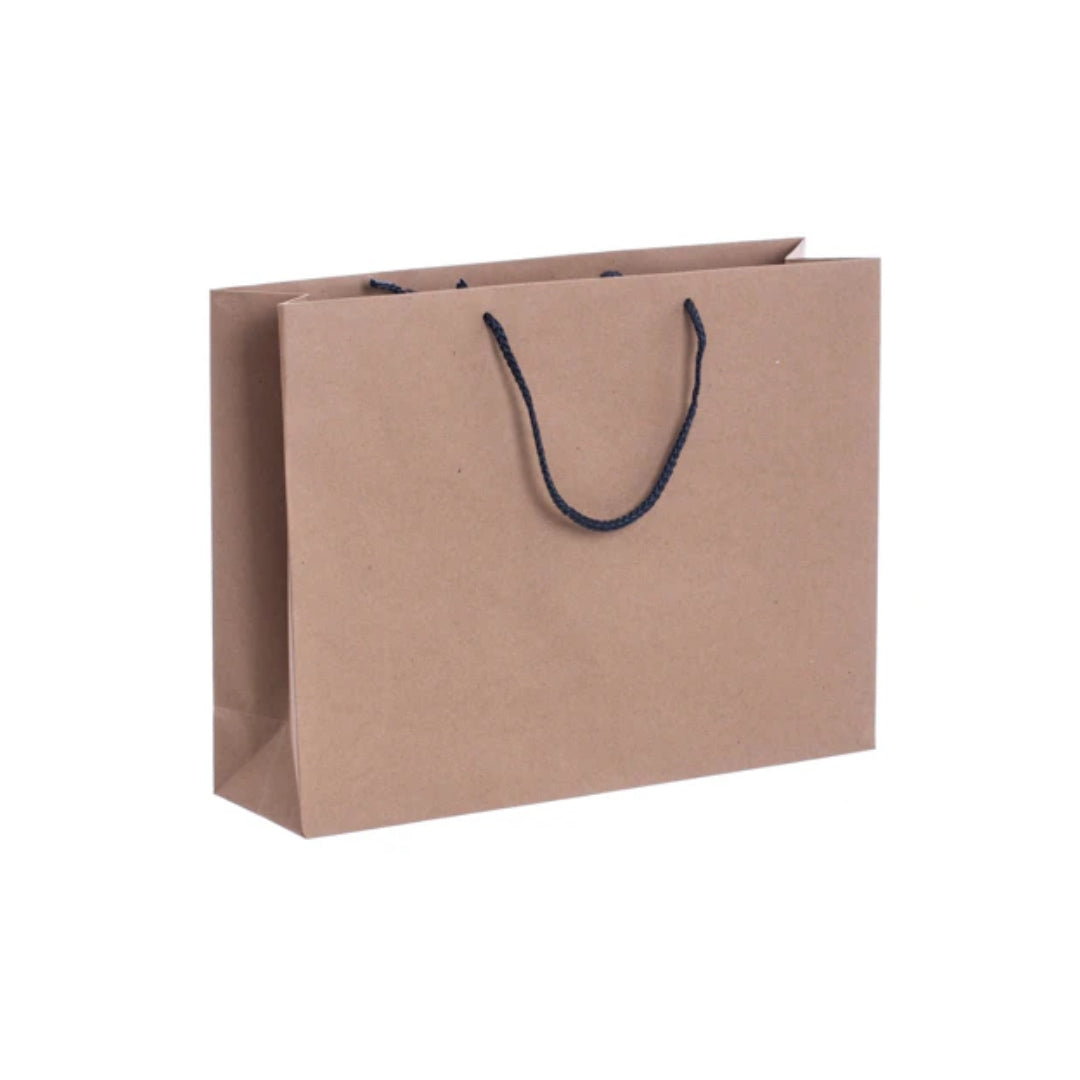 Luxury Recycled Carrier with Charcoal Grey Rope Handles 420x120x320mm