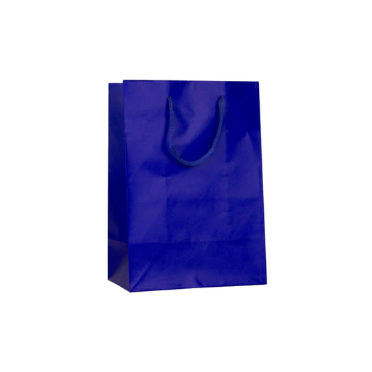 Medium Blue Matt Laminated Carrier Bag 18x10x23cm