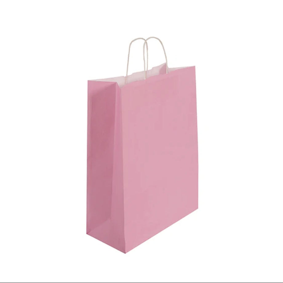 Medium Pink Twist Handle Bag (24x11x31cm)