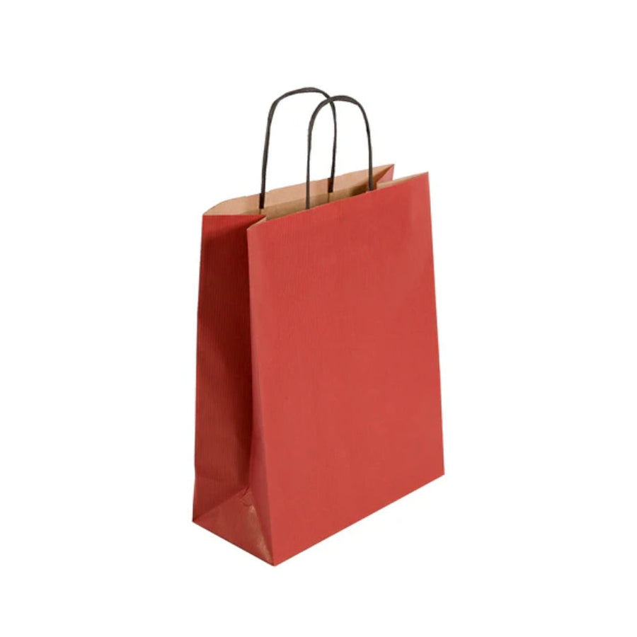 Medium Red Twist Handle Bag (24x11x31cm)