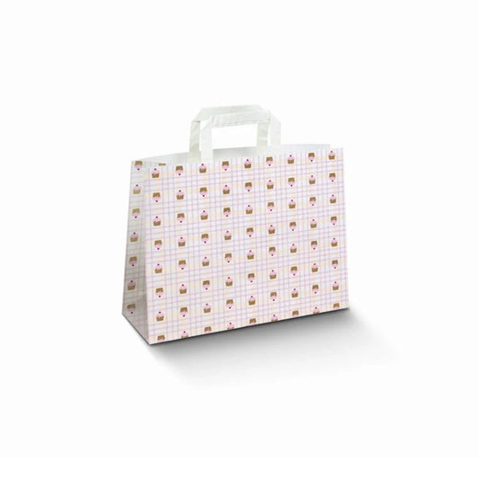 Muffin Patisserie Flat Handle Takeaway Bags (260x175x245mm)