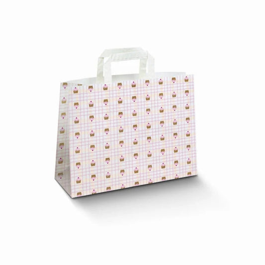 Muffin Patisserie Flat Handle Takeaway Bags (317x183x245mm)
