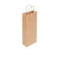 Natural Brown Ribbed Twist Handle Wine Bottle Bag (16x8x38cm)