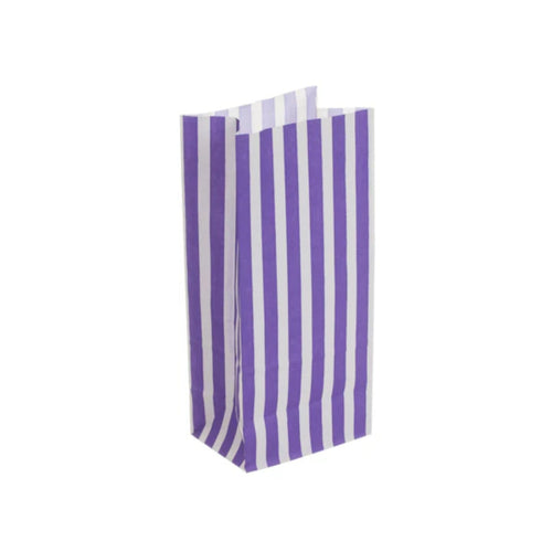 Purple Stripe Pick 'n' Mix Bag 10x7x24cm (1000 per pack)
