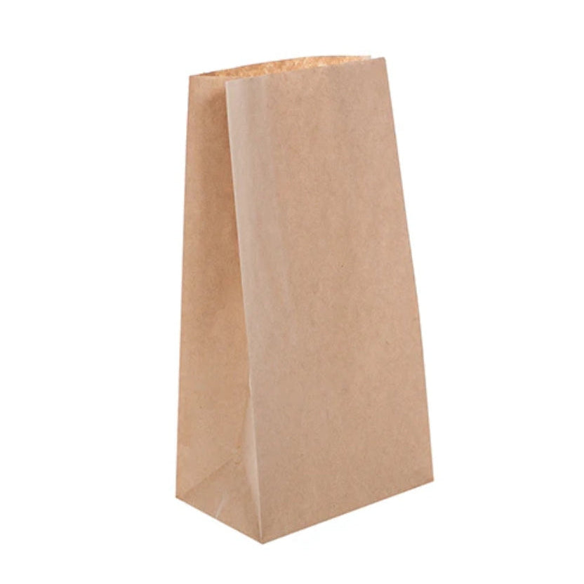 Recycled Brown Kraft Block Bottom Bags (200x115x375mm)