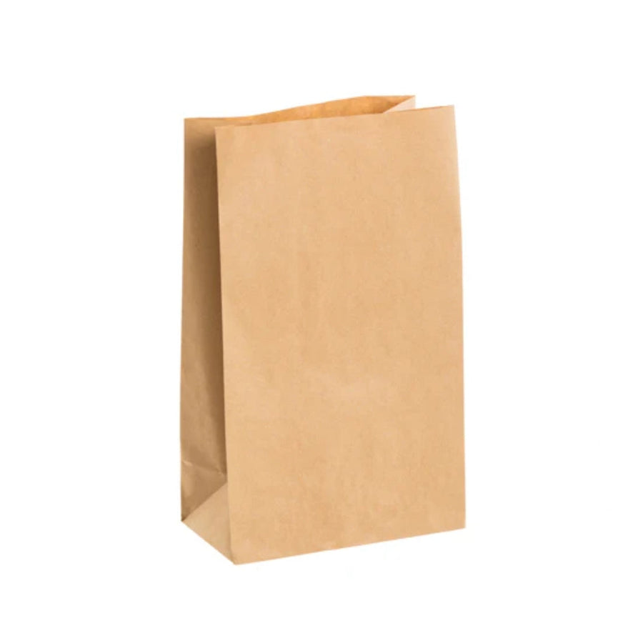 Recycled Brown Kraft Block Bottom Bags 250x138x413mm