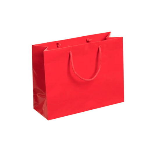 Red Laminated Rope Handle Carrier Bag 32x12x25cm