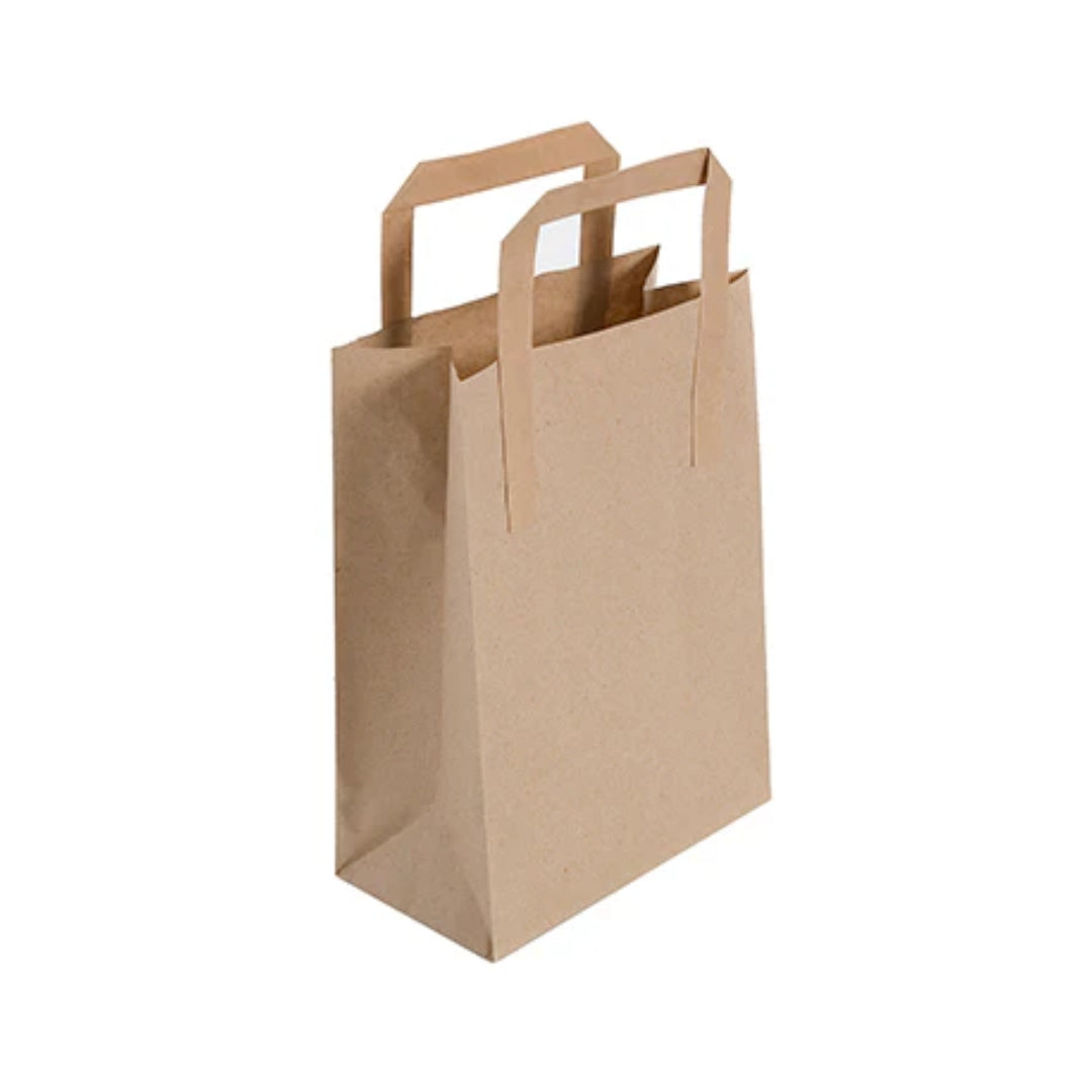 Small Brown Kraft Takeaway Bags 18x9x22cm