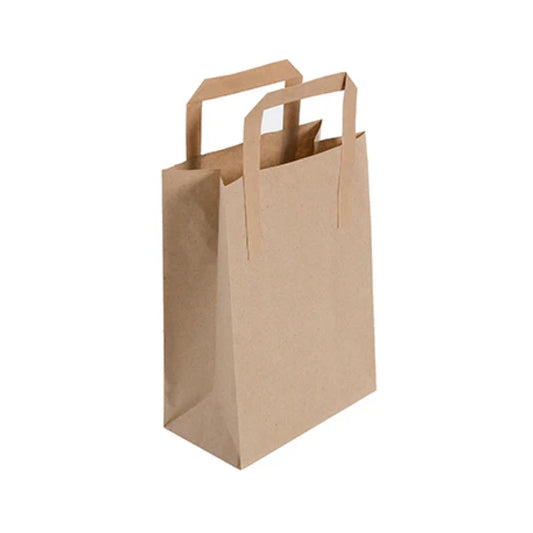 Small Brown Kraft Takeaway Bags 18x9x22cm