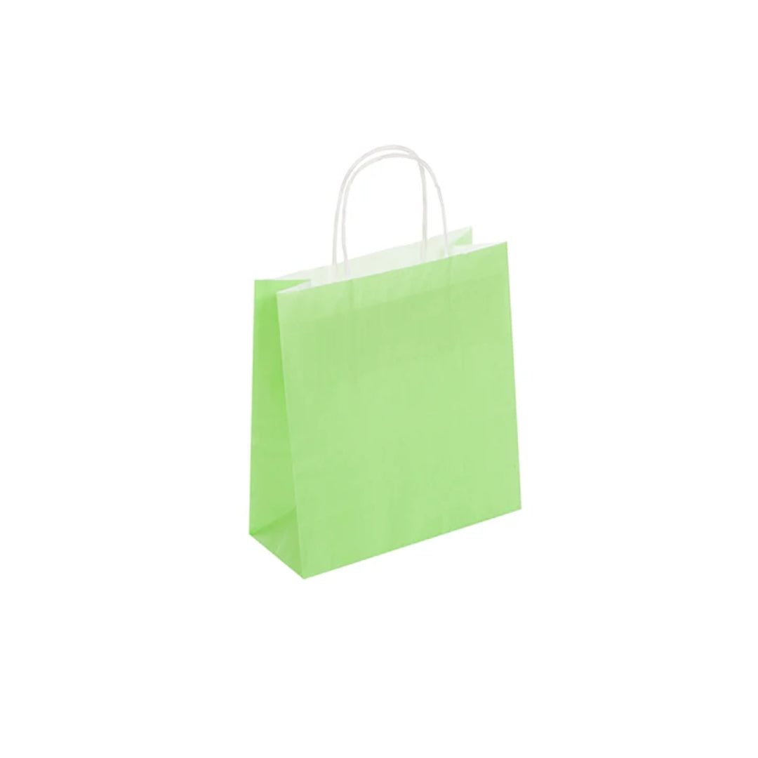 Small Lime Green Twist Handle Bag (19x8x21cm)