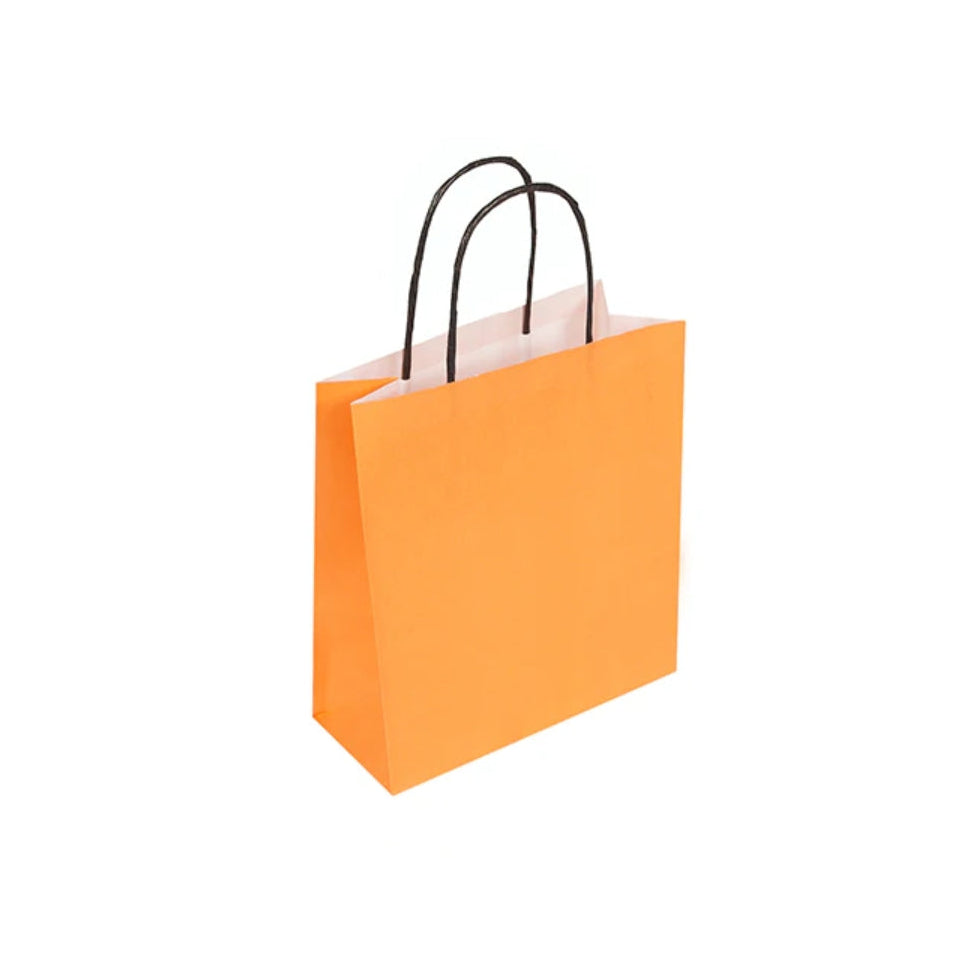 Small Orange Twist Handle Bag (19x8x21cm)