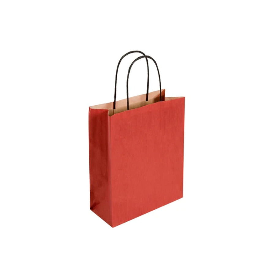 Small Red Twist Handle Bag (19x8x21cm)