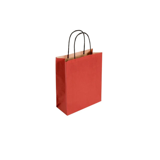 Small Red Twist Handle Bag (19x8x21cm)